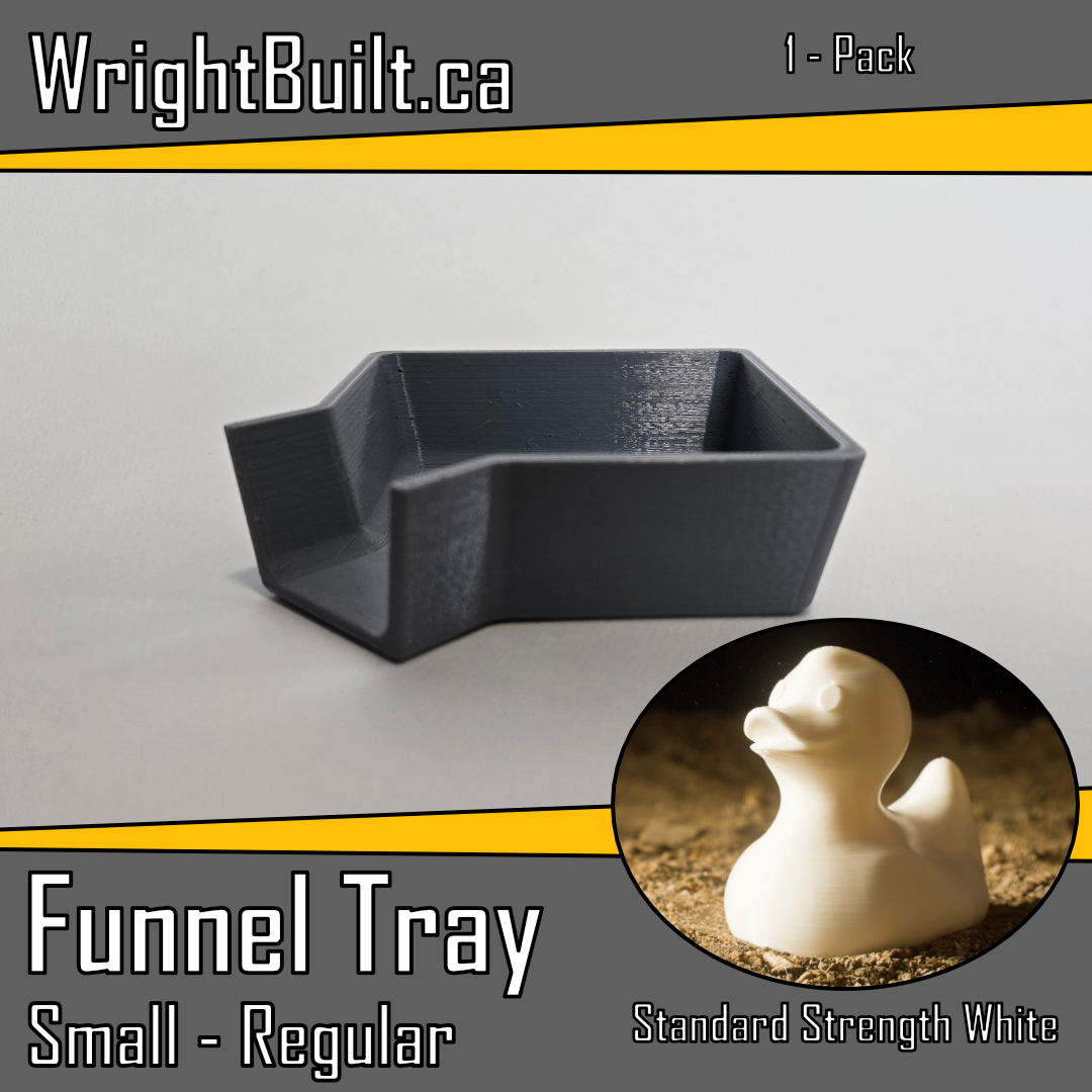 Funnel Tray - Small & Regular - Standard Strength White Plastic - Sorting & Organizing Tool - 1 Pack